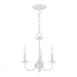 Home Basics 3-Light White Chandelier by Livex Lighting -Livex Lighting shop white livex lighting chandeliers 4153 03 c3 1000