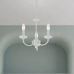Home Basics 3-Light White Chandelier by Livex Lighting -Livex Lighting shop white livex lighting chandeliers 4153 03 d4 1000
