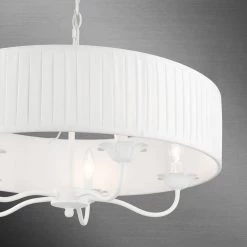 Edinburgh 5-Light White Drum Pendant Chandelier by Livex Lighting -Livex Lighting shop white livex lighting chandeliers 41775 03 44 1000