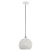Dublin 1 Light White with Brushed Nickel Accents Pendant by Livex Lighting