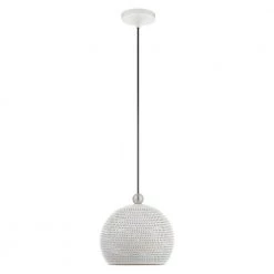 Dublin 1 Light White with Brushed Nickel Accents Pendant by Livex Lighting -Livex Lighting shop white livex lighting chandeliers 49100 03 c3 1000