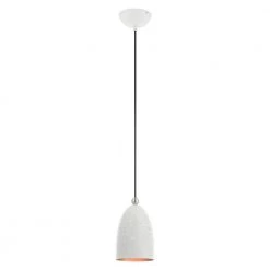 Arlington 1 Light White with Brushed Nickel Accents Pendant by Livex Lighting -Livex Lighting shop white livex lighting chandeliers 49107 03 1f 1000