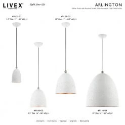 Arlington 1 Light White with Brushed Nickel Accents Pendant by Livex Lighting -Livex Lighting shop white livex lighting chandeliers 49107 03 d4 1000