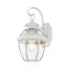 Monterey 12.5 in. 1-Light Solid Brass White Outdoor Wall Lantern Sconce by Livex Lighting