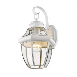 Monterey 1 Light White Outdoor Wall Sconce by Livex Lighting -Livex Lighting shop white livex lighting outdoor sconces 2151 03 44 1000
