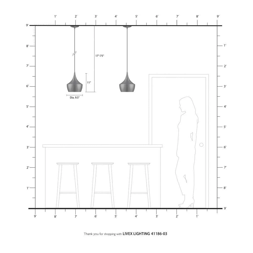 Metal Shade Mini Pendants 1 Light White Mini Pendant by Livex Lighting 6 Metal Shade Mini Pendants 1 Light White Mini Pendant by Livex Lighting - Image 6