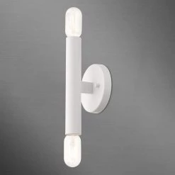 Copenhagen 5.125 in. 2-Light White ADA Sconce by Livex Lighting -Livex Lighting shop white livex lighting vanity lighting 51132 03 4f 1000