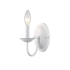 Home Basics 1 Light White Wall Sconce by Livex Lighting -Livex Lighting shop white livex lighting wall sconces 4151 03 1f 1000