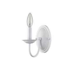 Home Basics 1 Light White Wall Sconce by Livex Lighting -Livex Lighting shop white livex lighting wall sconces 4151 03 4f 1000