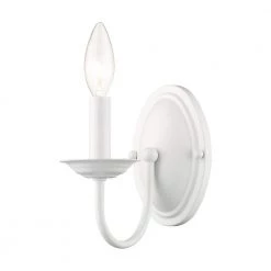 Home Basics 1 Light White Wall Sconce by Livex Lighting
