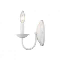 Home Basics 1 Light White Wall Sconce by Livex Lighting -Livex Lighting shop white livex lighting wall sconces 4151 03 fa 1000
