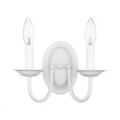 Home Basics 2 Light White Wall Sconce by Livex Lighting -Livex Lighting shop white livex lighting wall sconces 4152 03 c3 1000